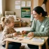 Therapist working with a child during an after school support program session