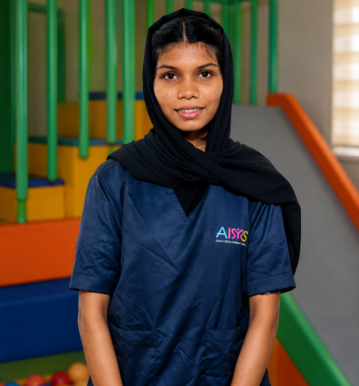 Special Educator (D.Ed.Spl.Ed. (IDD)) at AIMS Child Development Centre providing individualized learning support for children.